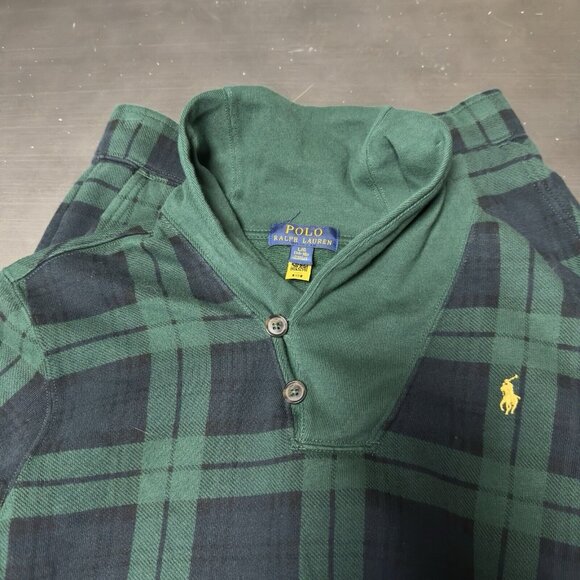 Polo Ralph Lauren Seasonal Fleece-Isposhawl Plaid‎ Green Blue Set Boys L (14/16) - Picture 12 of 12